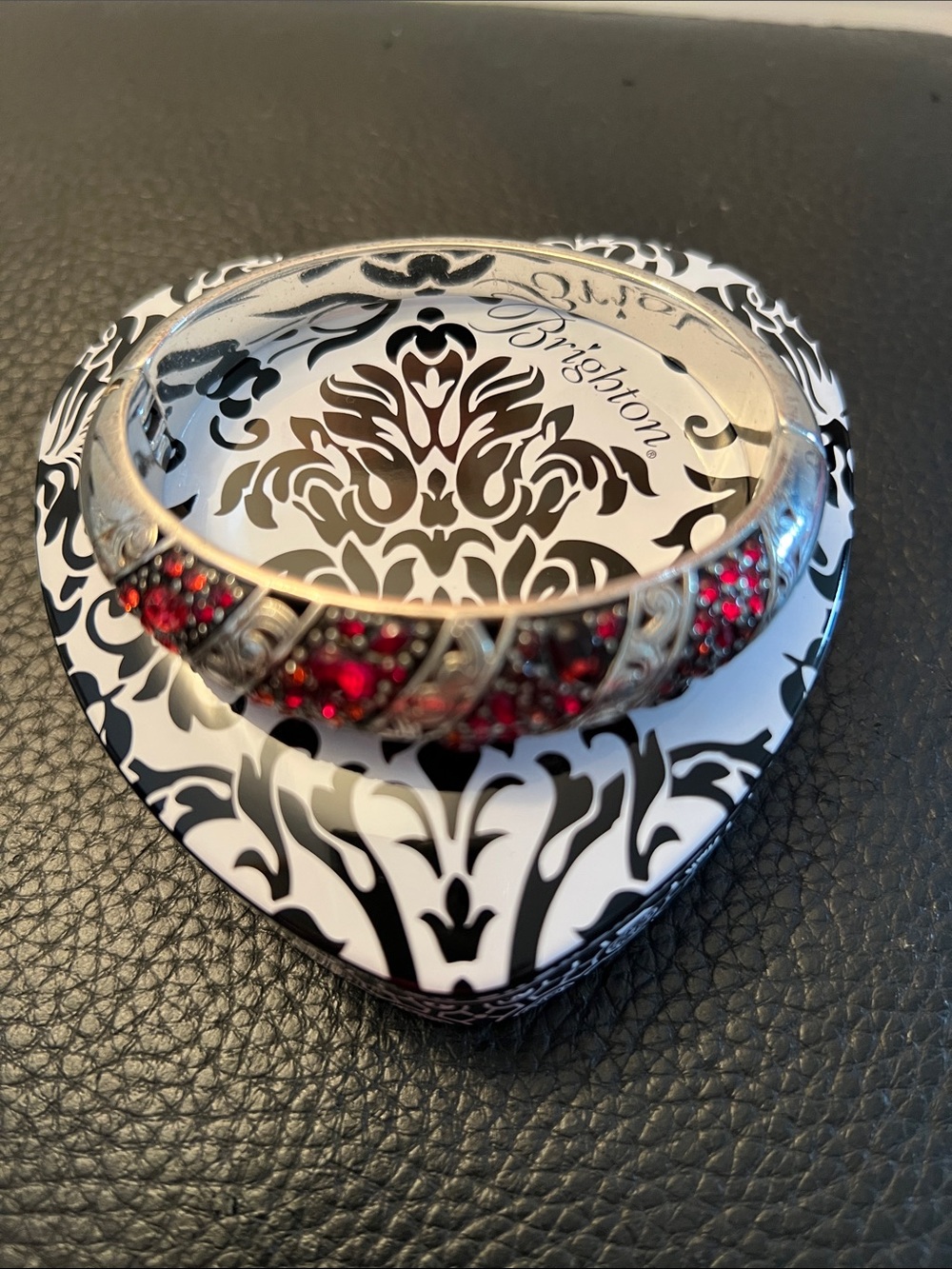 BRIGHTON Bracelet & Brighton Black and White Heart-Shaped Tin